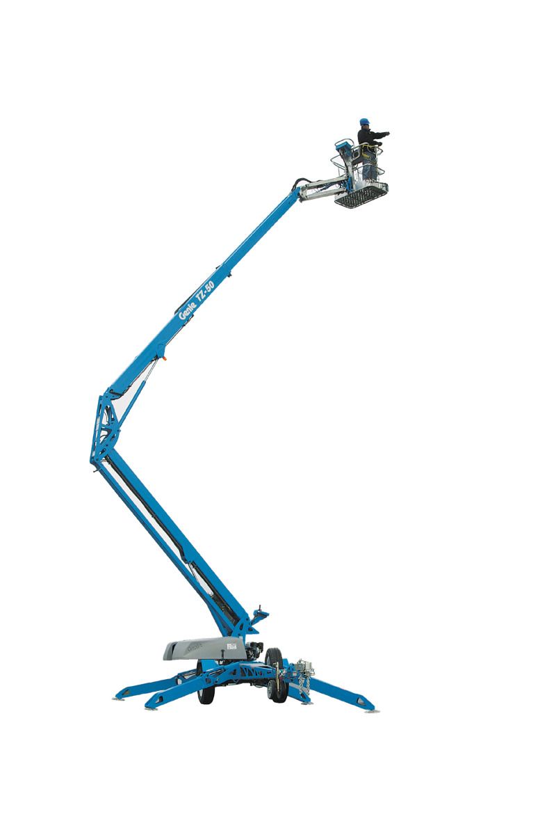 Plataforma articulada remolcable TZ-50 hibrida con manejo